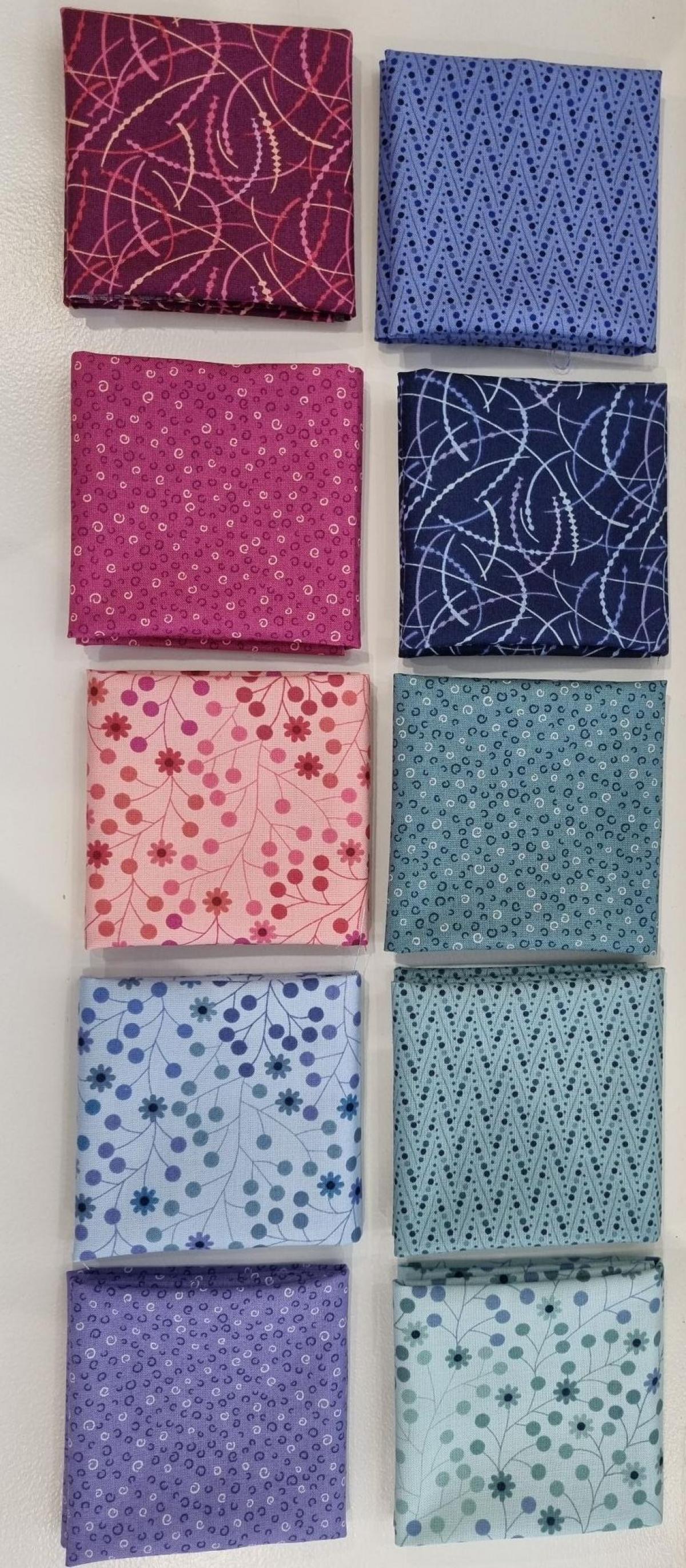 001 Stofpakketje 10 stofjes 37x25 cm 