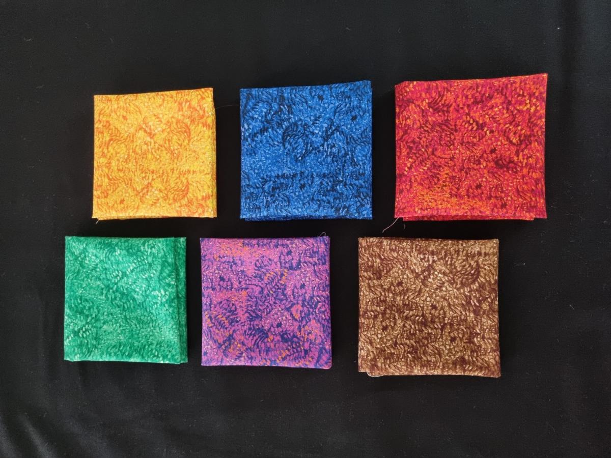 016 Stofpakketje 6 stofjes 37x25 cm multi