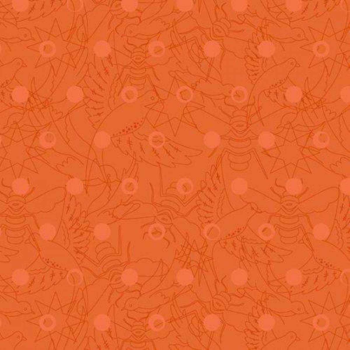 Andover Fabrics Sun Print 8484-O carrot oranje