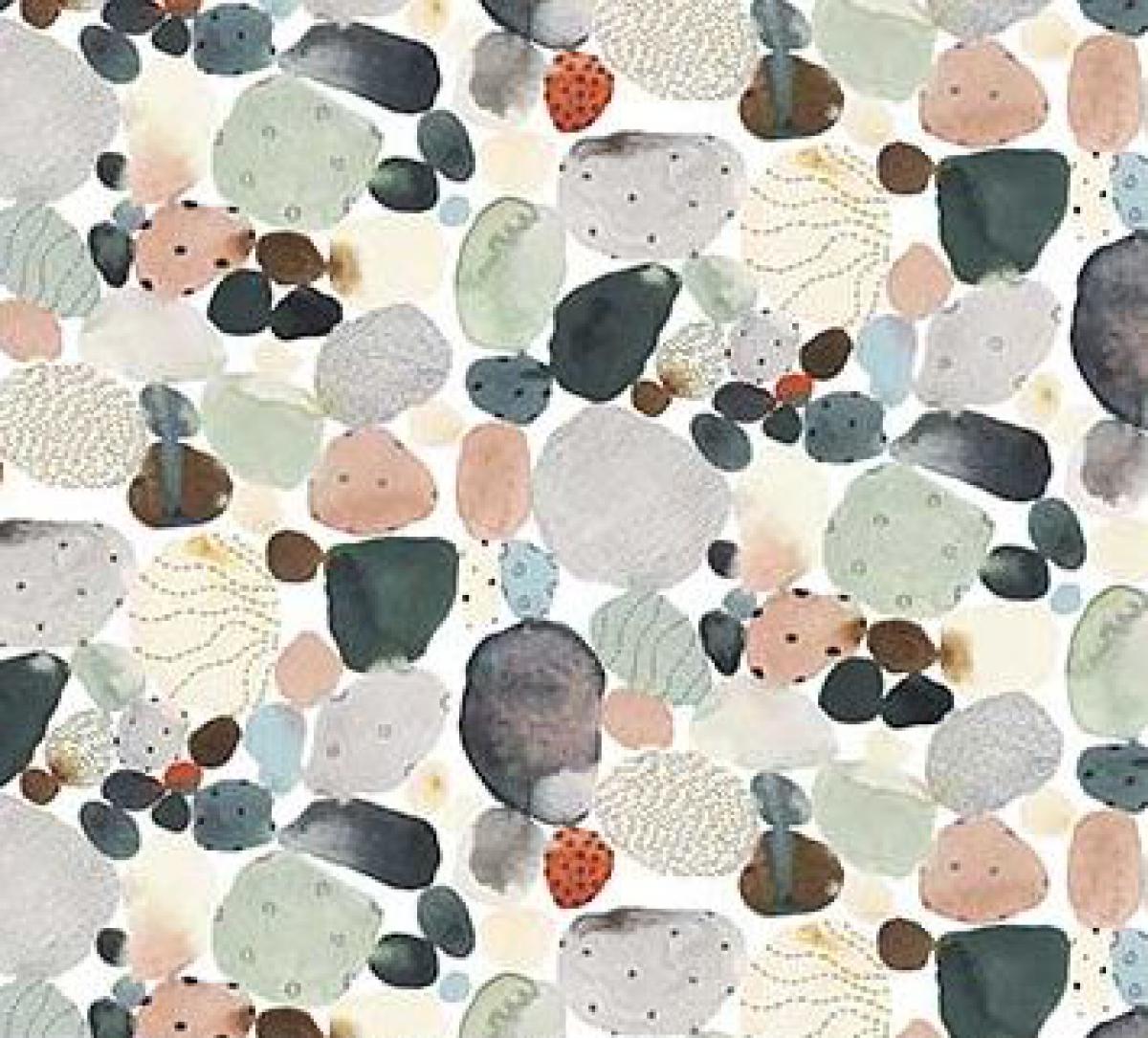 Figo Fabrics Desert Wilderness 90100-10 stenen/stippen wit
