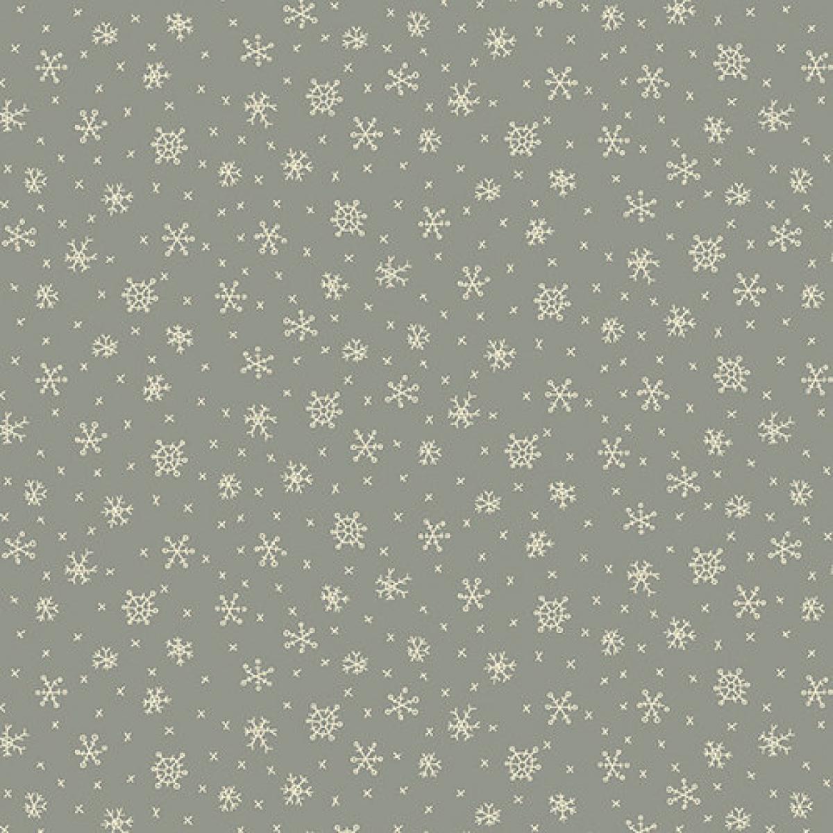 Henry Glass Fabrics Winter Wonderland sneeuwster 2306-11 grijs