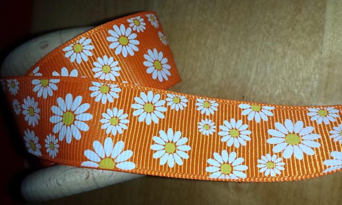 Lint bloemen oranje Li02