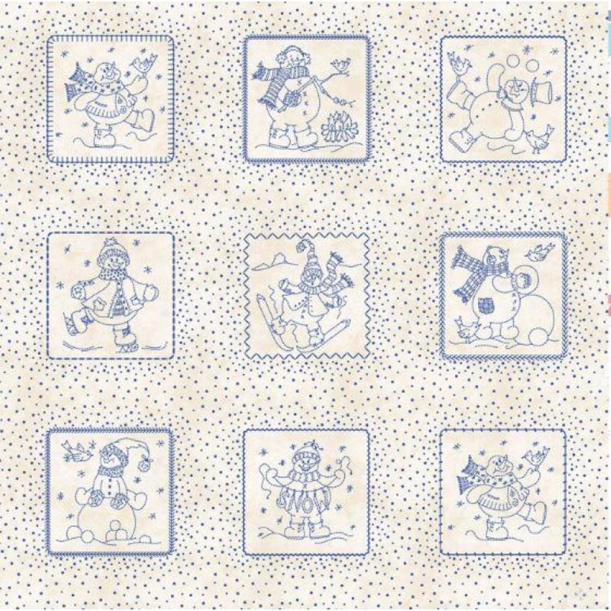Maywood Studio Roly Poly Snowman 8411-E label ecru