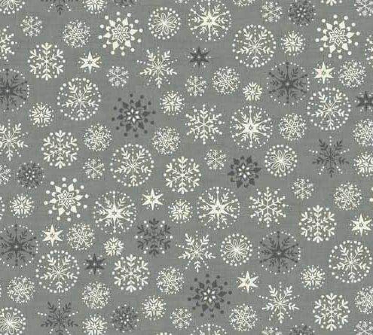 Makower Scandi sneeuwvlokken grijs 1787S