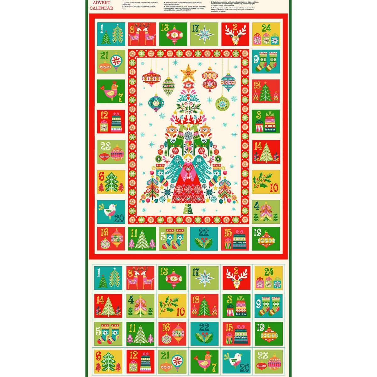 Makower Brights Ornaments 25-1 adventskalender panel
