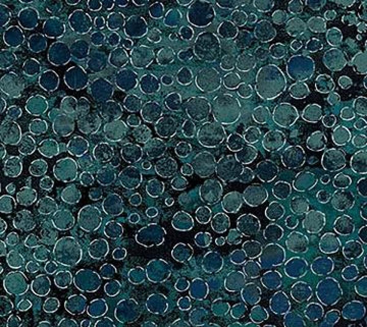 Northcott Artisan Spirit Shimmer Iceberg 22991-68 cirkels blauw 