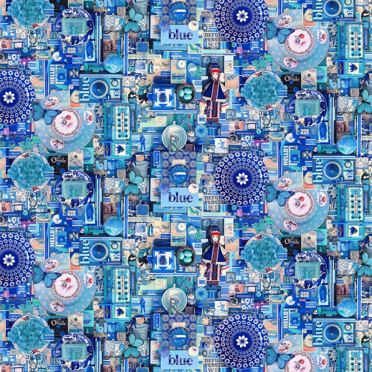 Northcott Color Collage DP-22411-44 blauw