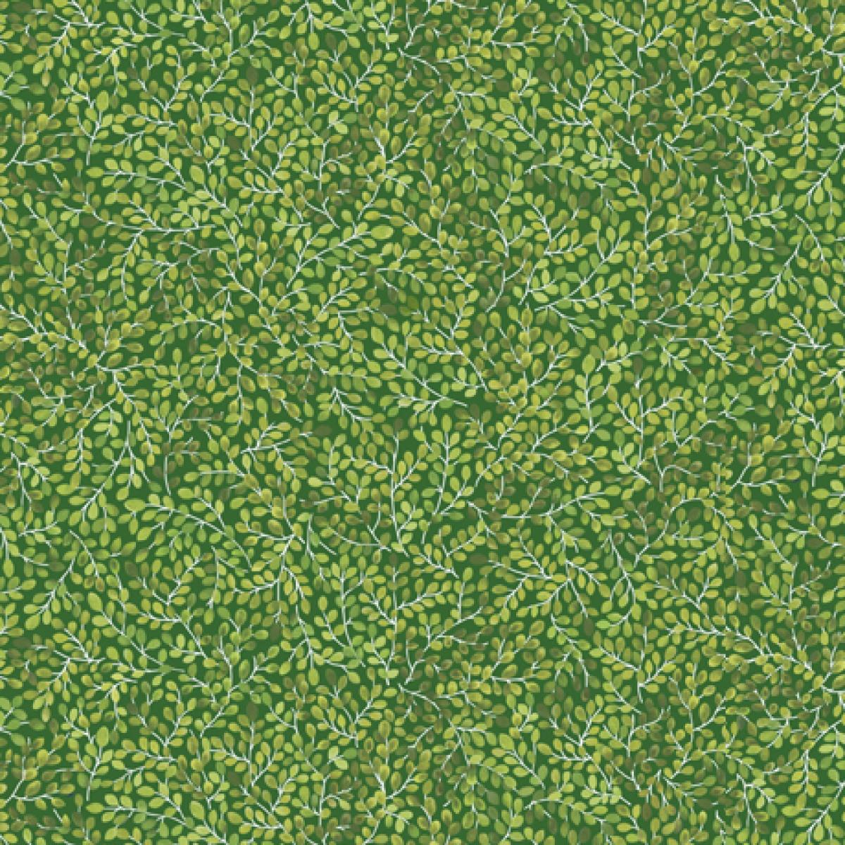 QT Fabrics Frogs & Fronds 29293 G blaadjes groen