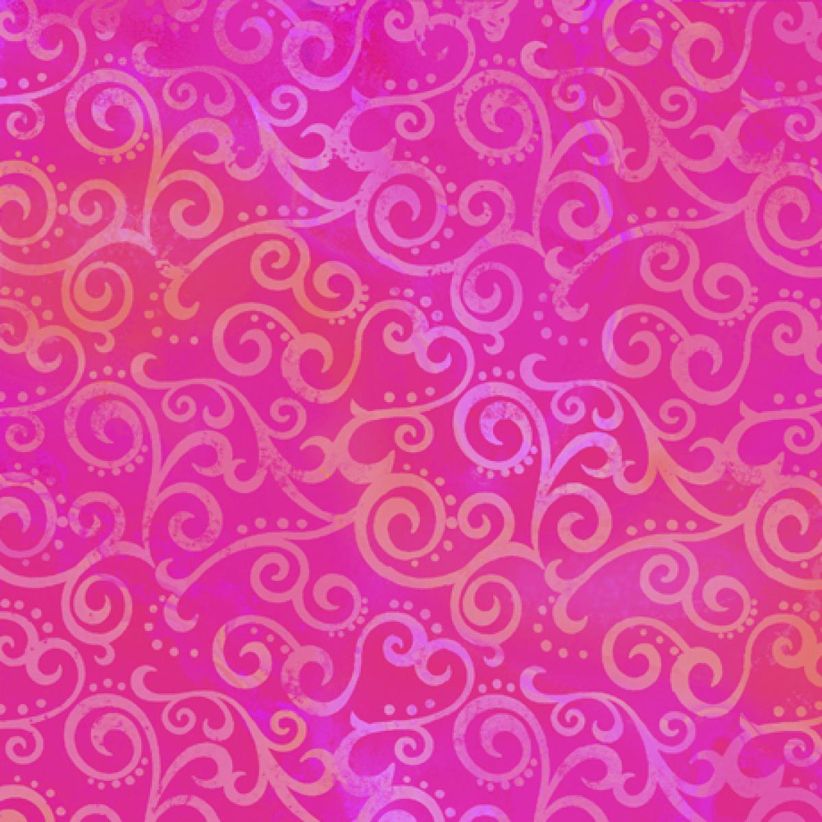 QT Fabrics Ombre Scroll 24174-PV Hot Pink roze