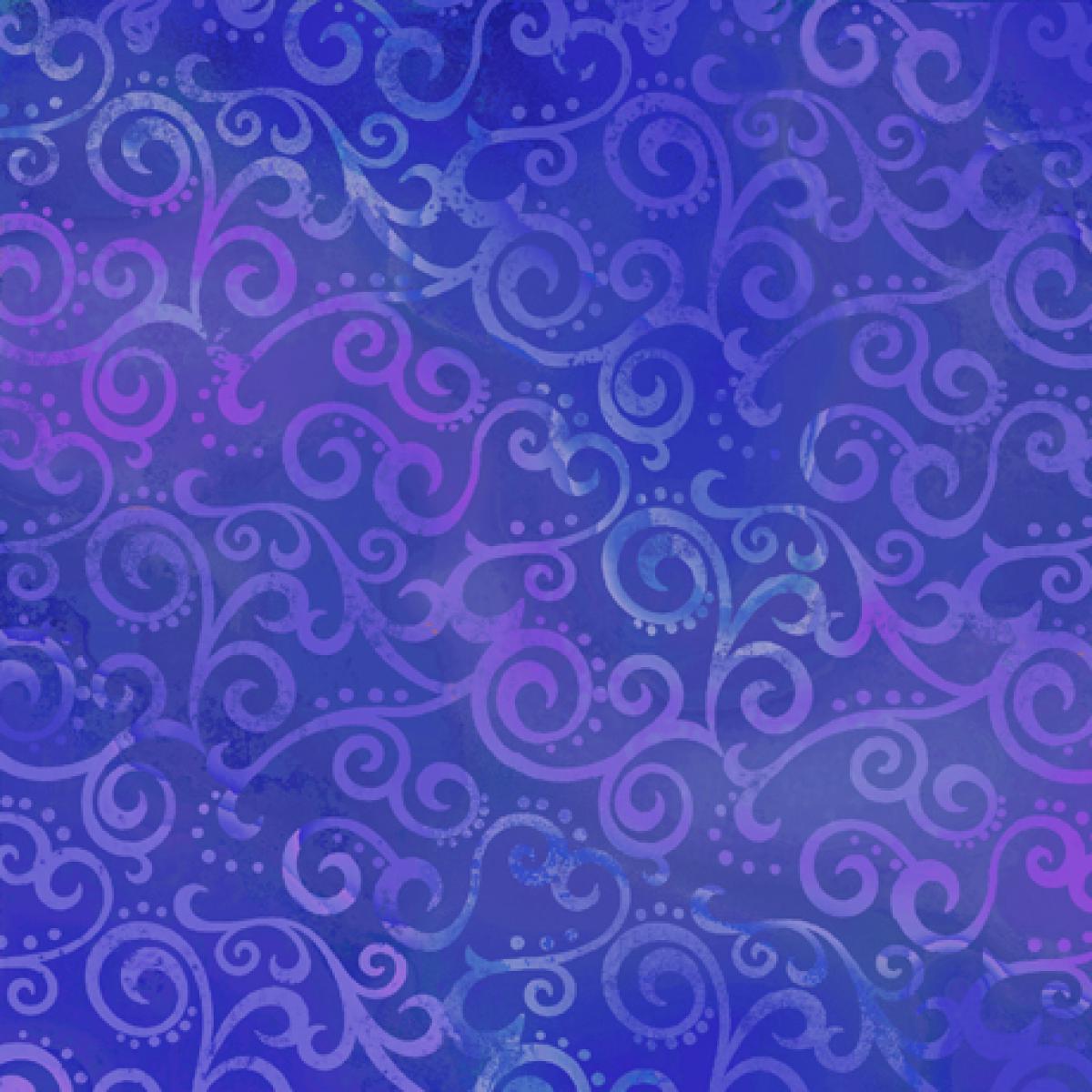 QT Fabrics Ombre Scroll 24174-W Ultra Marine paars