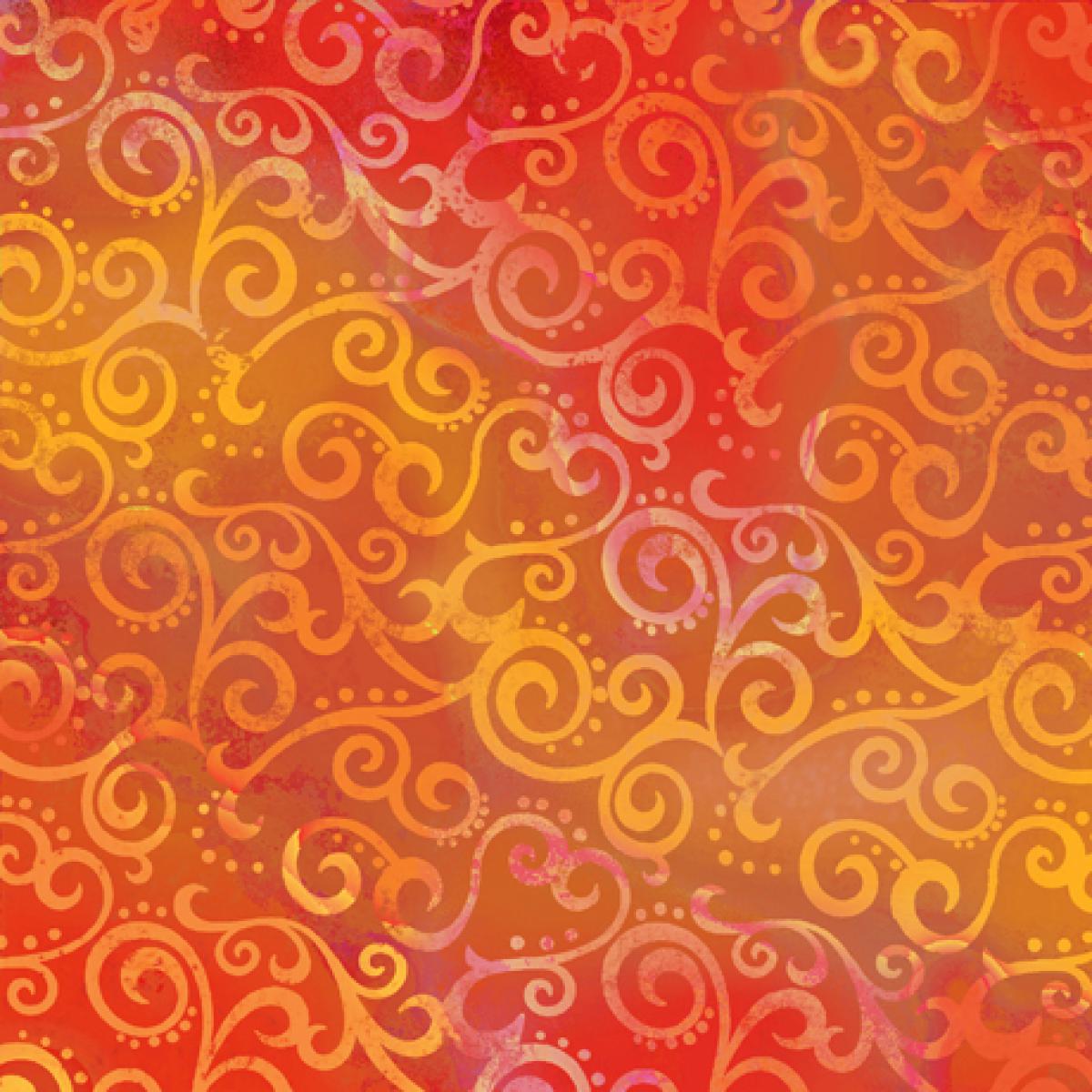 QT Fabrics Ombre Scroll 24174-O Tangerine Oranje