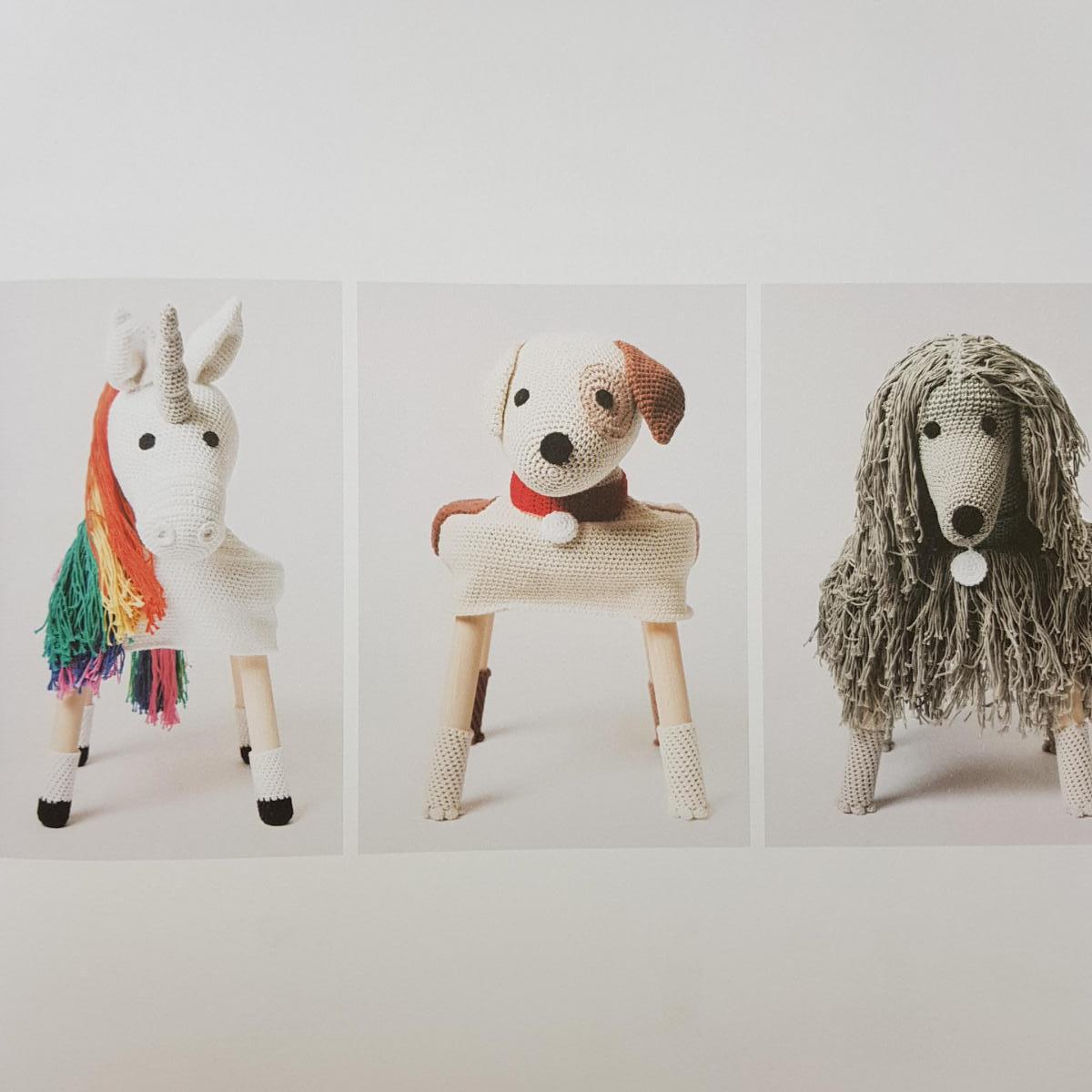 Stoel covers haken, eenhoorn, hond, poes, leeuw