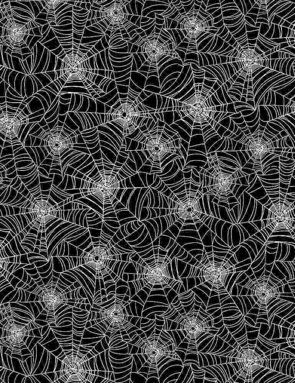 Timeless Treasures C7786 Hue Spinneweb glow in the dark stof 