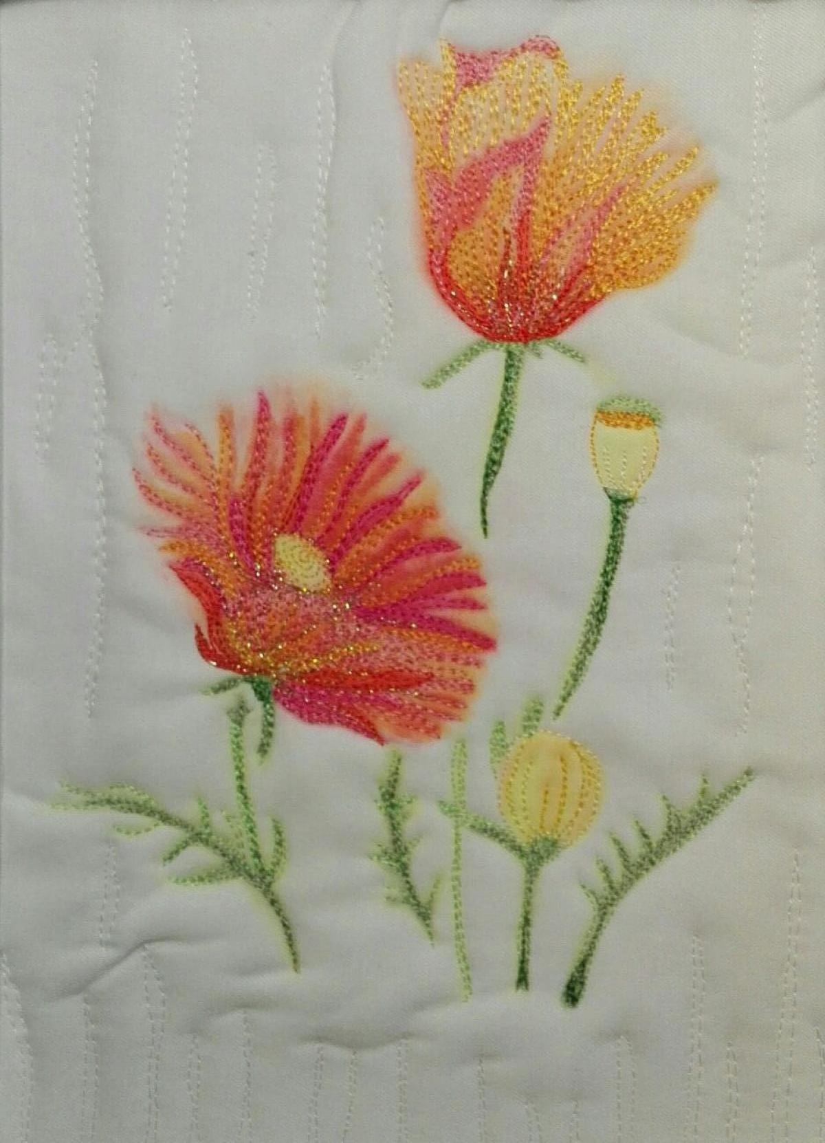 Artquilten Transferverf en machinaal borduren