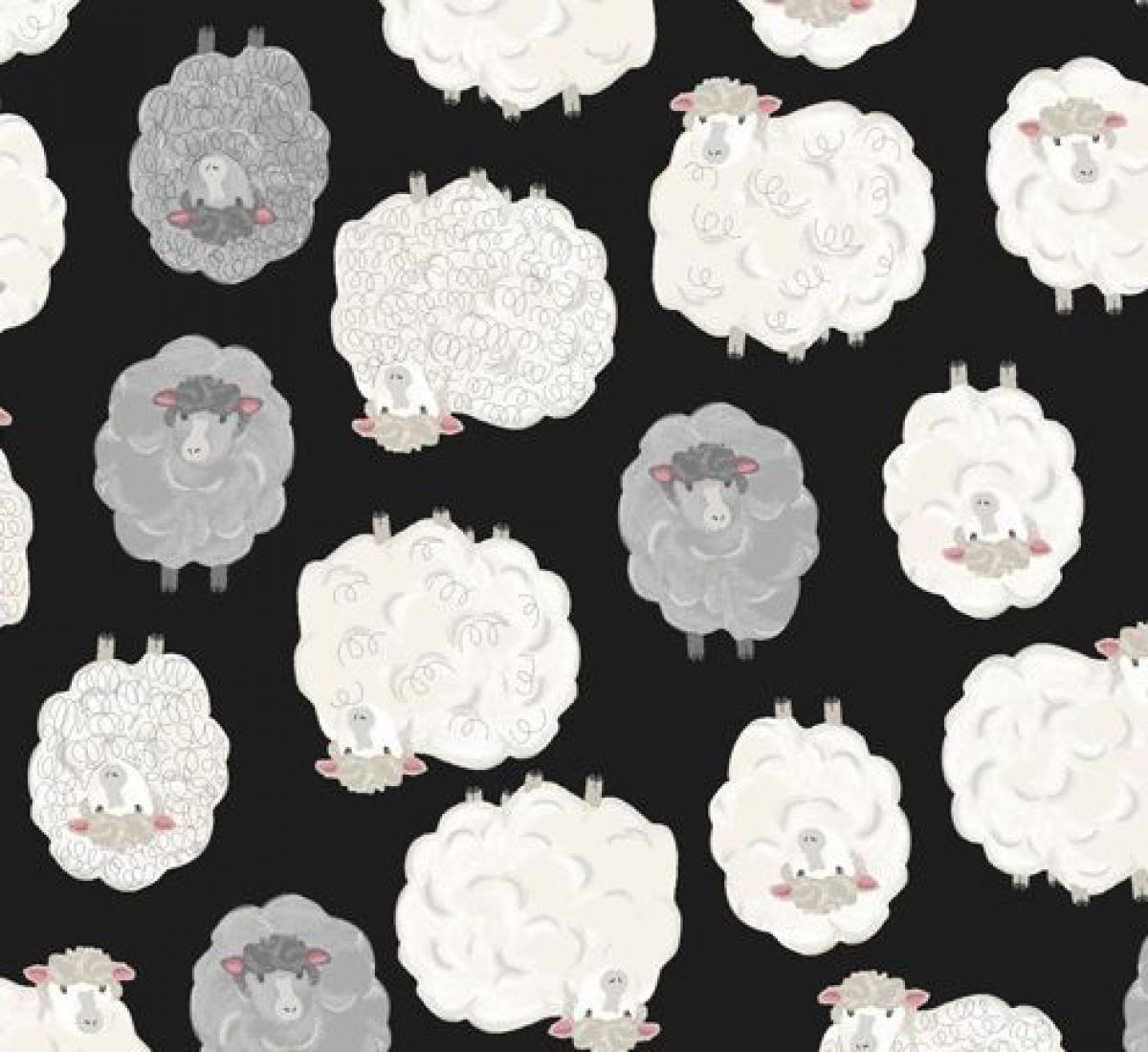 Windham Fabrics State Fair 51861-4 schapen zwart