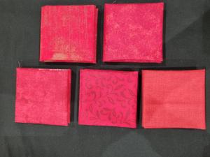 001 Stofpakketje 5 stofjes 37x25 cm rood 
